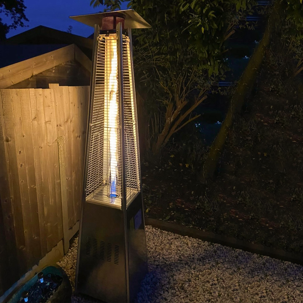 Sealey DG99 Dellonda Pyramid Gas Patio Heater 13kW Commercial/Garden Use,  Stainless Steel