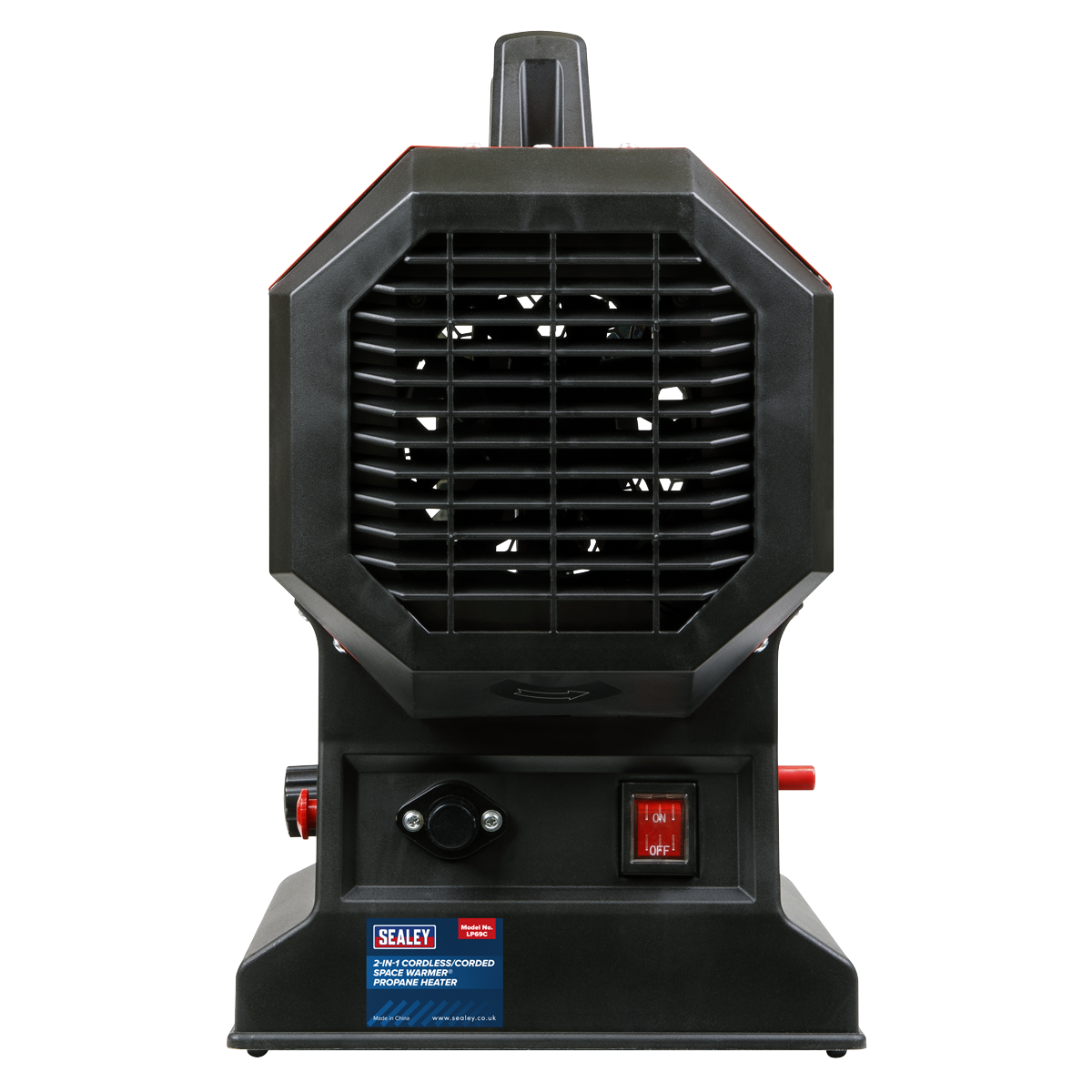 Sealey LP69CCOMBO 230V Space Warmer® Propane Heater 30,000-68,000Btu/hr  (9-20kW) with 20V 4Ah Kit